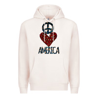 Pale Pink Peace Love America Premium Hoodie - Bettercallsaul