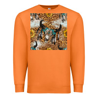 Carrot Western Bull Skull And Sunflowers With Leopard Seamless Pattern Premium Sweatshirt - BundleAndBundleShop