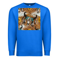 True Royal Western Bull Skull And Sunflowers With Leopard Seamless Pattern Premium Sweatshirt - BundleAndBundleShop
