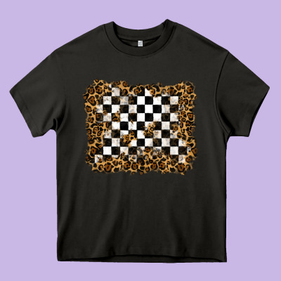 Heavy Core Tee racing leopard background