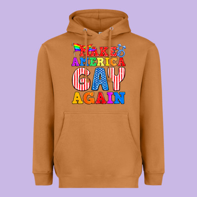 Make America Gay Again Heavyweight Hoodie Designed By Bundleandbundleshop