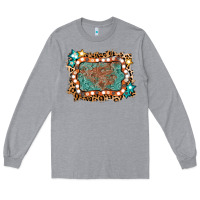 Heather Grey light western frame Long Sleeve Tee - AdoDesignShop