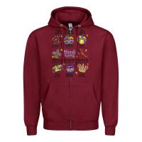 Burgundy god says i am mardi gras Zipper Hoodie - MaliasSmallBusiness