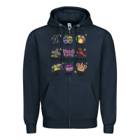 Navy god says i am mardi gras Zipper Hoodie - MaliasSmallBusiness
