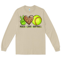 Mushroom peace love softball Long Sleeve Tee - AdoDesignShop