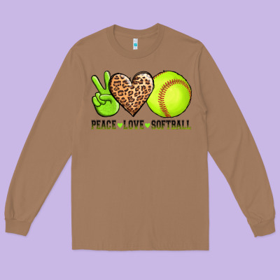Peace Love Softball Long Sleeve Tee Designed By Adodesignshop