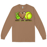 Toasted Coconut peace love softball Long Sleeve Tee - AdoDesignShop