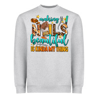 Heather Grey making nails beautiful is kinda my thing Heavyweight Sweatshirt - AdoDesignShop