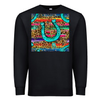 Black Western Horseshoe And Arrow With Leopard And Serape Seamless Pattern Premium Sweatshirt - BundleAndBundleShop