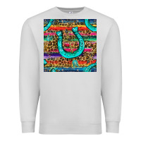 Dove Grey Western Horseshoe And Arrow With Leopard And Serape Seamless Pattern Premium Sweatshirt - BundleAndBundleShop