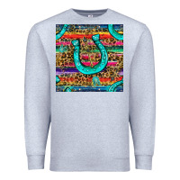 Heather Grey Western Horseshoe And Arrow With Leopard And Serape Seamless Pattern Premium Sweatshirt - BundleAndBundleShop