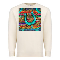 Sandshell Western Horseshoe And Arrow With Leopard And Serape Seamless Pattern Premium Sweatshirt - BundleAndBundleShop