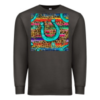 Smoke Western Horseshoe And Arrow With Leopard And Serape Seamless Pattern Premium Sweatshirt - BundleAndBundleShop