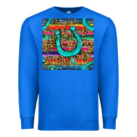 True Royal Western Horseshoe And Arrow With Leopard And Serape Seamless Pattern Premium Sweatshirt - BundleAndBundleShop