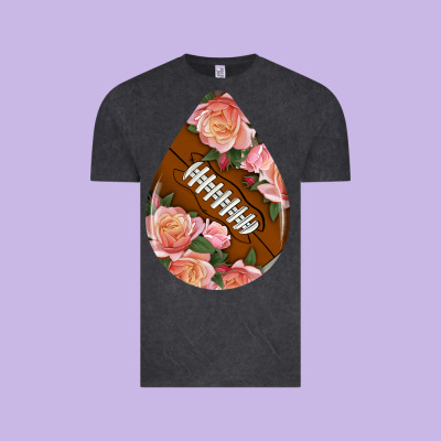 American Football And Western Roses Teardrop Vintage Tee Designed By Bundleandbundleshop