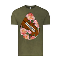 Vintage Olive american football and western roses teardrop Vintage Tee - BundleAndBundleShop