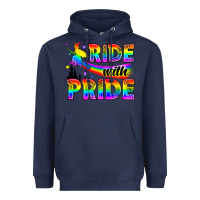 Navy Western LGBTQ+ Ride With Pride Heavyweight Hoodie - BundleAndBundleShop