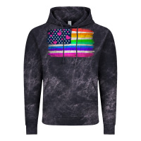 Cloud Black american flag and lgbt flag  background Vintage Hoodie - HRA Design Shop