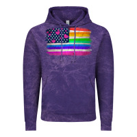 Cloud Purple american flag and lgbt flag  background Vintage Hoodie - HRA Design Shop