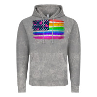Cloud Rock american flag and lgbt flag  background Vintage Hoodie - HRA Design Shop