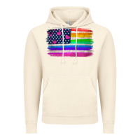 Vintage Artic american flag and lgbt flag  background Vintage Hoodie - HRA Design Shop
