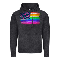 Vintage Black american flag and lgbt flag  background Vintage Hoodie - HRA Design Shop