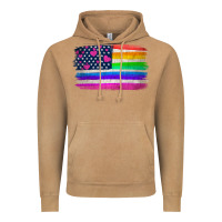 Vintage Camel american flag and lgbt flag  background Vintage Hoodie - HRA Design Shop