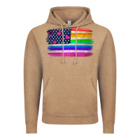 Vintage Coffee american flag and lgbt flag  background Vintage Hoodie - HRA Design Shop