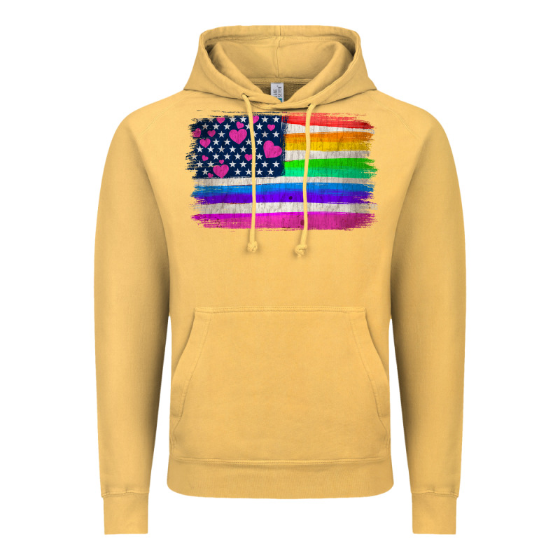 American Flag And Lgbt Flag  Background Vintage Hoodie by HRA Design Shop | Teevron