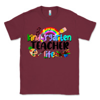 Burgundy Kindergarten Teacher Life Classic Tee - LillyAllenDesigns