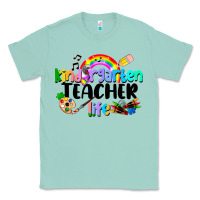 Seafoam Kindergarten Teacher Life Classic Tee - LillyAllenDesigns