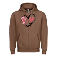 Chestnut mimi flower heart Zipper Hoodie - MaliasSmallBusiness
