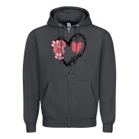 Smoke mimi flower heart Zipper Hoodie - MaliasSmallBusiness