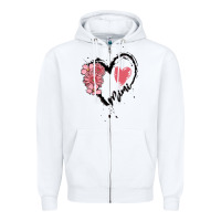 Mimi Flower Heart Zipper Hoodie | Teevron
