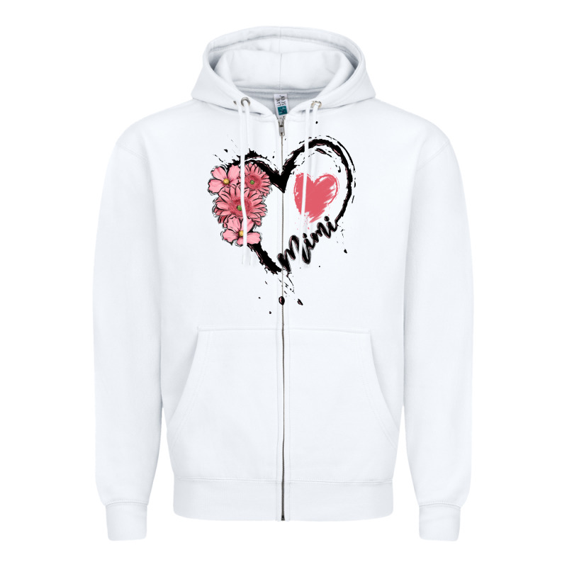 Mimi Flower Heart Zipper Hoodie by MaliasSmallBusiness | Teevron