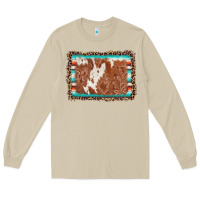 Mushroom leopard serape cowhide  leather background Long Sleeve Tee - AdoDesignShop
