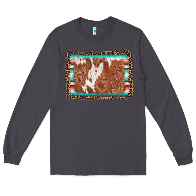 Leopard Serape Cowhide  Leather Background Long Sleeve Tee by AdoDesignShop | Teevron