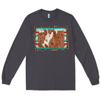 Smoke leopard serape cowhide  leather background Long Sleeve Tee - AdoDesignShop