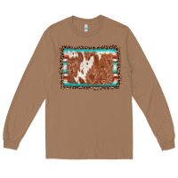 Toasted Coconut leopard serape cowhide  leather background Long Sleeve Tee - AdoDesignShop