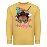 Antique Gold Afro Bantu Knots Hairstyles Messy Bun With Clasp Bbs Premium Sweatshirt - BundleAndBundleShop
