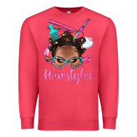 Cardinal Afro Bantu Knots Hairstyles Messy Bun With Clasp Bbs Premium Sweatshirt - BundleAndBundleShop
