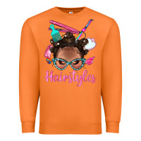 Carrot Afro Bantu Knots Hairstyles Messy Bun With Clasp Bbs Premium Sweatshirt - BundleAndBundleShop
