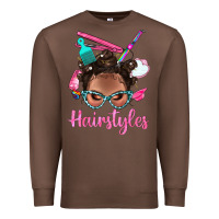 Chestnut Afro Bantu Knots Hairstyles Messy Bun With Clasp Bbs Premium Sweatshirt - BundleAndBundleShop
