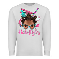 Dove Grey Afro Bantu Knots Hairstyles Messy Bun With Clasp Bbs Premium Sweatshirt - BundleAndBundleShop