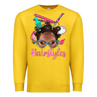 Lemon Afro Bantu Knots Hairstyles Messy Bun With Clasp Bbs Premium Sweatshirt - BundleAndBundleShop