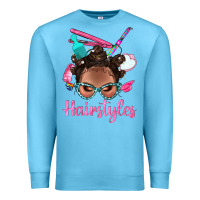Afro Bantu Knots Hairstyles Messy Bun With Clasp Bbs Premium Sweatshirt | Teevron