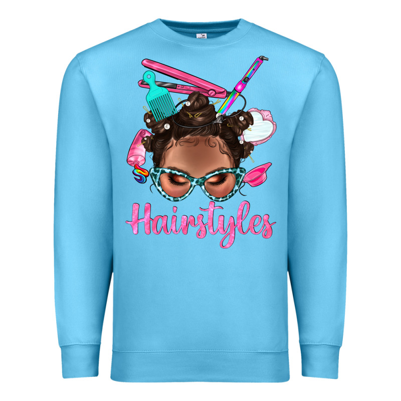 Afro Bantu Knots Hairstyles Messy Bun With Clasp Bbs Premium Sweatshirt by BundleAndBundleShop | Teevron