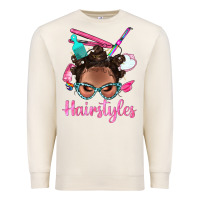 Sandshell Afro Bantu Knots Hairstyles Messy Bun With Clasp Bbs Premium Sweatshirt - BundleAndBundleShop