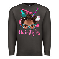 Smoke Afro Bantu Knots Hairstyles Messy Bun With Clasp Bbs Premium Sweatshirt - BundleAndBundleShop