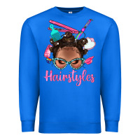 True Royal Afro Bantu Knots Hairstyles Messy Bun With Clasp Bbs Premium Sweatshirt - BundleAndBundleShop